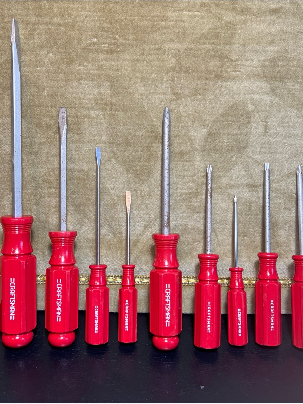 VTG Craftsman 41053 G WF Flat Phillips Torx Screwdrivers Red Handle USA  9 Set